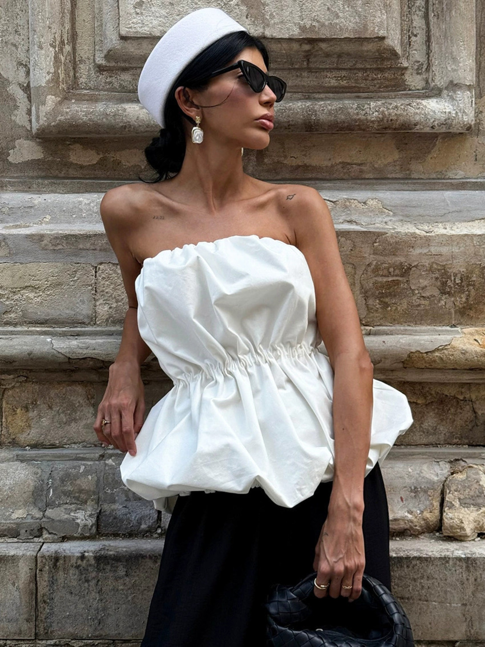 ZARA Sexy Trendy Ruffle Tube Top Spring Summer Office Versatile